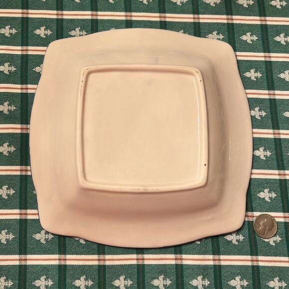 Vietri Style Grape Lemon Salad Square Plate Made In Italy 9” x 9” - Picture 2 of 2